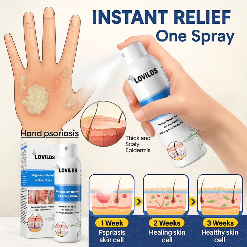 ✅ Official Store: LOVILDS® Magnesium Herbal Psoriasis Spray 👨⚕️ FDA Certified (Relieves Psoriasis and Eczema, Improves Bacterial Infections in the Genital Area, Treats Acne and Warts)