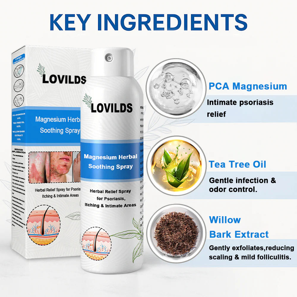 ✅ Official Store: LOVILDS® Magnesium Herbal Psoriasis Spray 👨⚕️ FDA Certified (Relieves Psoriasis and Eczema, Improves Bacterial Infections in the Genital Area, Treats Acne and Warts)