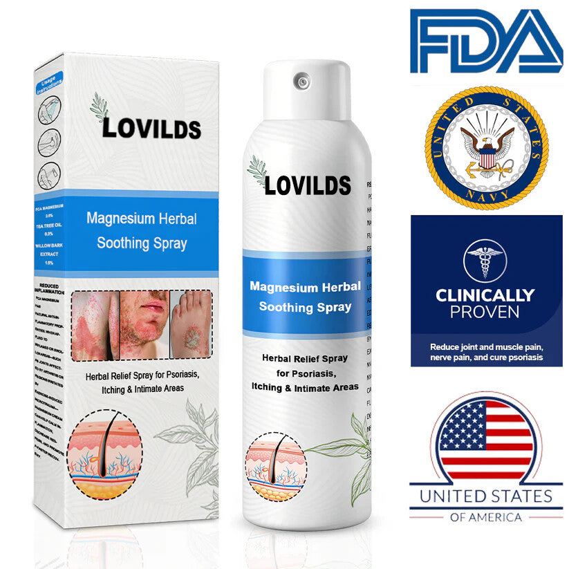✅ Official Store: LOVILDS® Magnesium Herbal Psoriasis Spray 👨⚕️ FDA Certified (Relieves Psoriasis and Eczema, Improves Bacterial Infections in the Genital Area, Treats Acne and Warts)