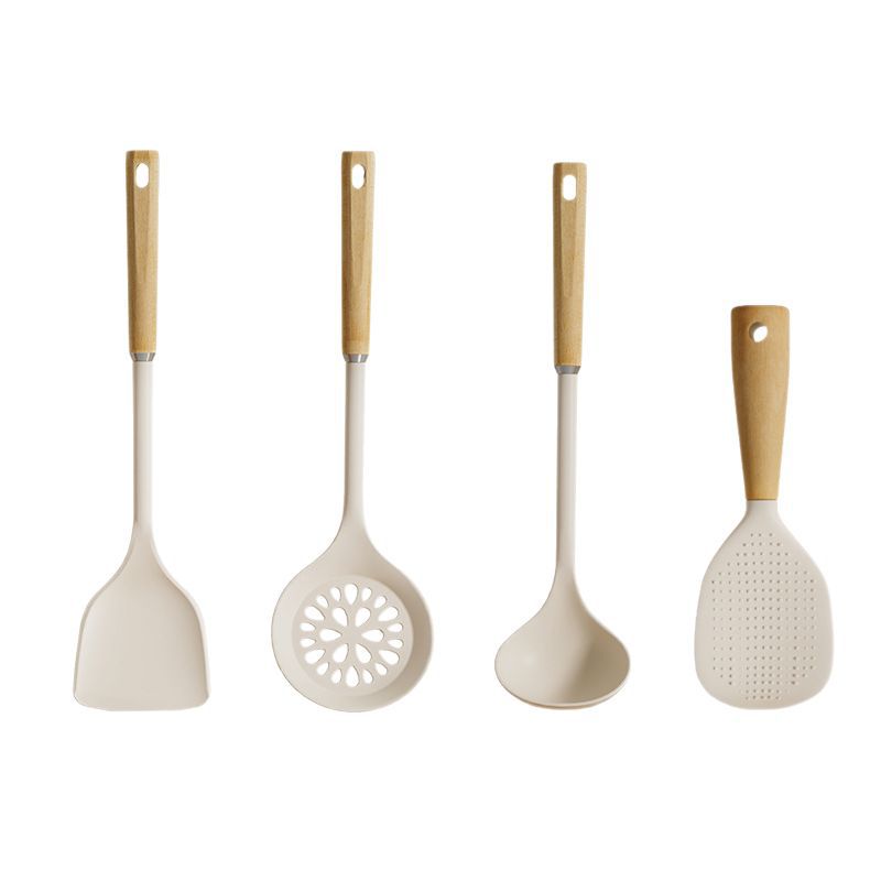 Wooden handle silicone rice spoon