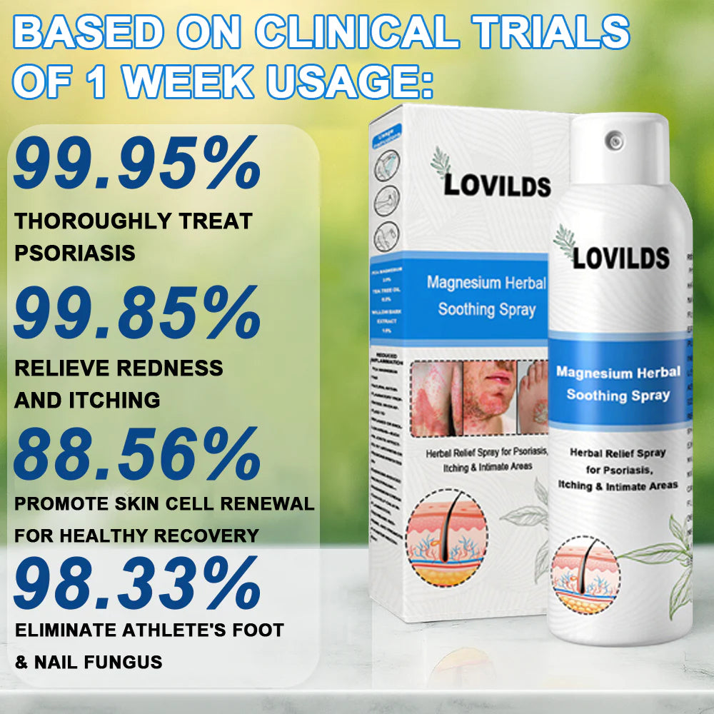 ✅ Official Store: LOVILDS® Magnesium Herbal Psoriasis Spray 👨‍⚕️ FDA Certified (Relieves Psoriasis and Eczema, Improves Bacterial Infections in the Genital Area, Treats Acne and Warts)