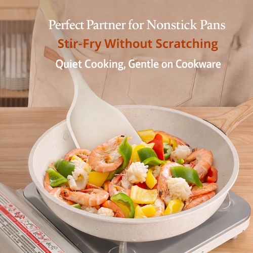 Wooden handle silicone rice spoon
